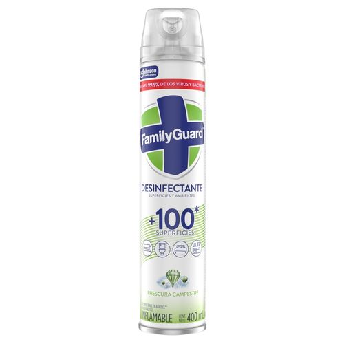 Family Guard Aerosol Desinfectante Superficies y Ambientes Fragancia Campestre 400 ml