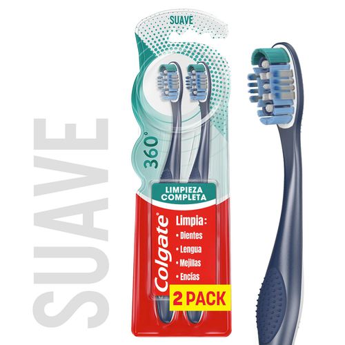 Cepillo de Dientes Suave Colgate 360° x2und