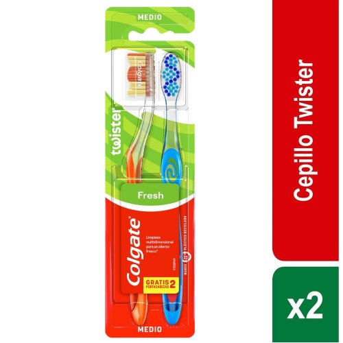 Cepillo Dental Colgate Twister Medio x2und