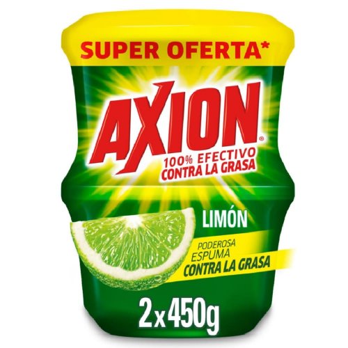 Lavaplatos en Crema Axion Limón 450g x 2und