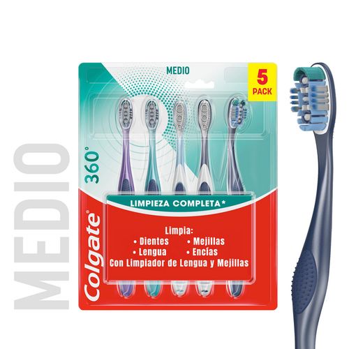 Cepillo de Dientes Medio Colgate 360° x5und