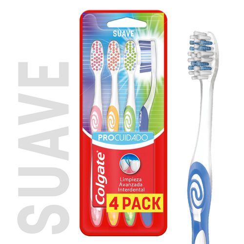 Cepillo de Dientes Suave Colgate Pro Cuidado x4und