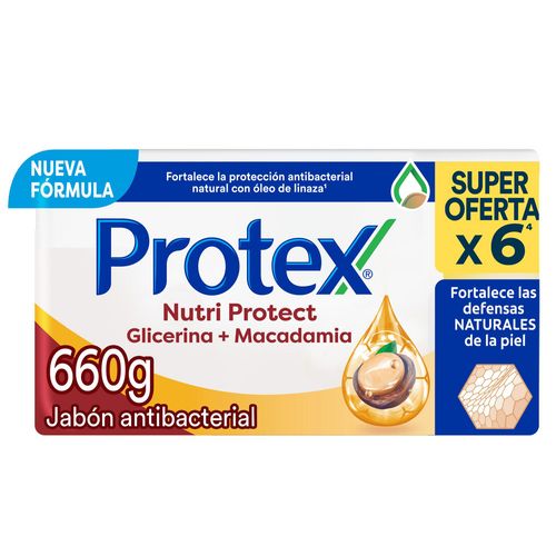 Jabón Antibacterial Protex Nutri Protect Macadamia Barra 110g x6