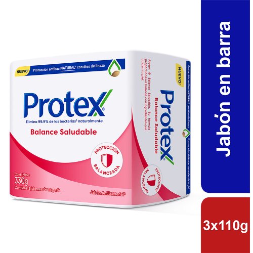 Jabón Antibacterial Protex Balance Saludable 110g x3
