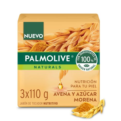 Jabón Palmolive Avena y Azúcar Morena en Barra 110g x 3und
