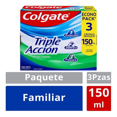 Crema Dental Colgate Triple Accion 150ml x3