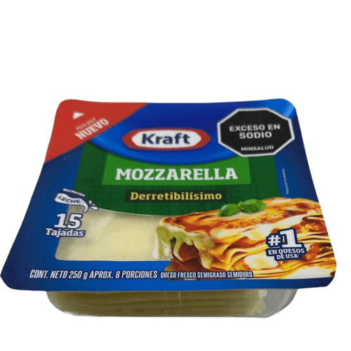 Queso Kraft Mozarrella Tajado Derretibilisimo 250 g