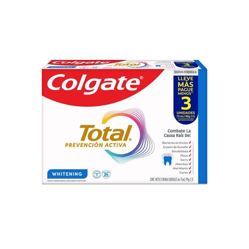 Crema Dental Colgate Total Whitening 3 und x75 ml c/u