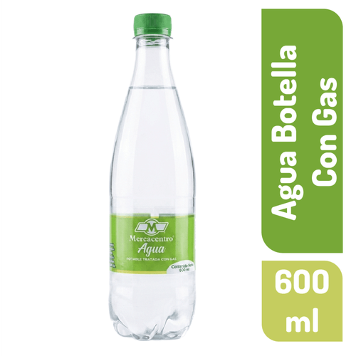 Agua Mercacentro Botella Con Gas 600 ml