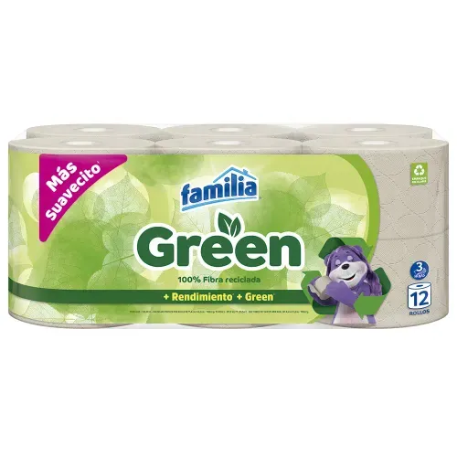 Papel Higiénico Familia Green 12 rollos x 29.4 m c/u