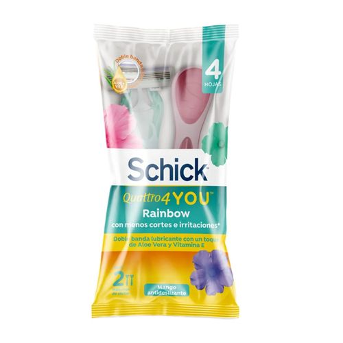 Maquina Schick Quatro You Rainbow x 2 und