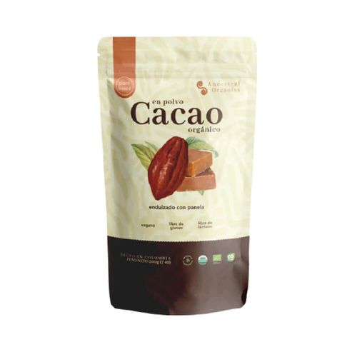 Cacao Organico Ancestral Organics Con Panela x 200 g