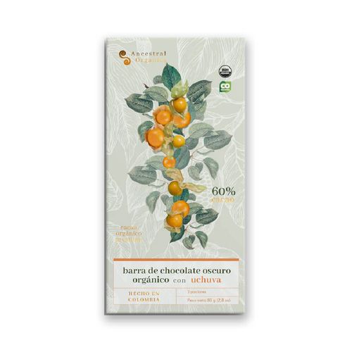 Chocolate Ancestral Organics 60% Cacao Con Uchuva x 80 g