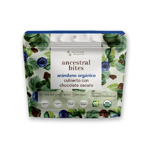 Bites Ancestral Arandano Organicos Chocolate Oscuro x 75 g