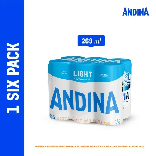 Cerveza Andina Ligth Lata Sixpack x 269 ml c/u