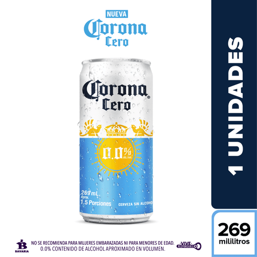 Cerveza Corona Cero Lata 1 und x 269 ml