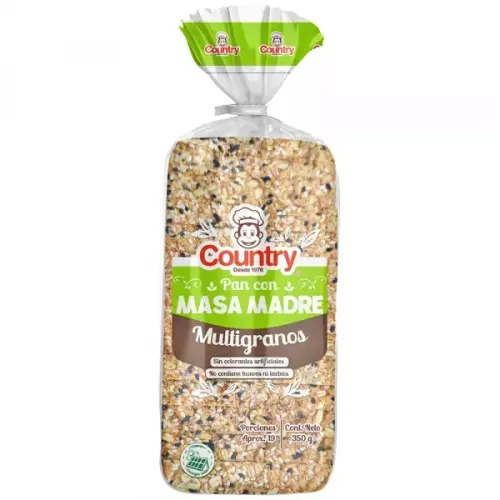 Pan El Country Masa Madre Tajado Multigranos x 350 g
