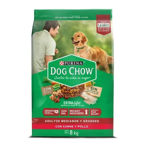 Dog Chow Adulto Todos Los Tamanos Nutricion Forzada x 8000 g