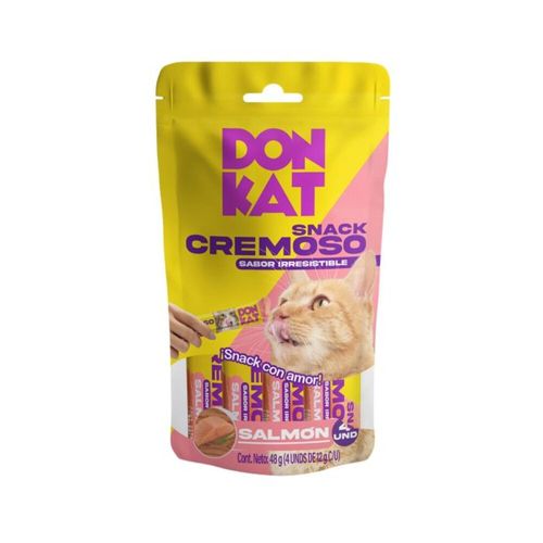 Donkat Snack Cremoso Salmón 4 Sobres x 12 g c/u