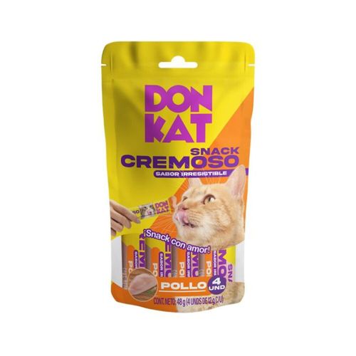 Donkat Snack Cremoso Pollo 4 Sobres x 12 g c/u