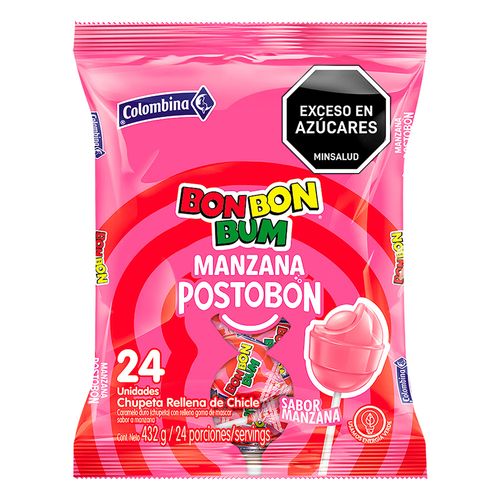 Dulce Bon Bon Bum Manzana Postobon 24 und x 432 g