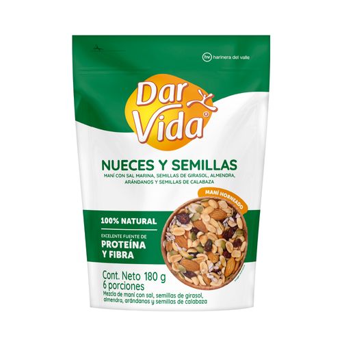 Mezcla Dar Vida Nueces y Semillas x 180 g