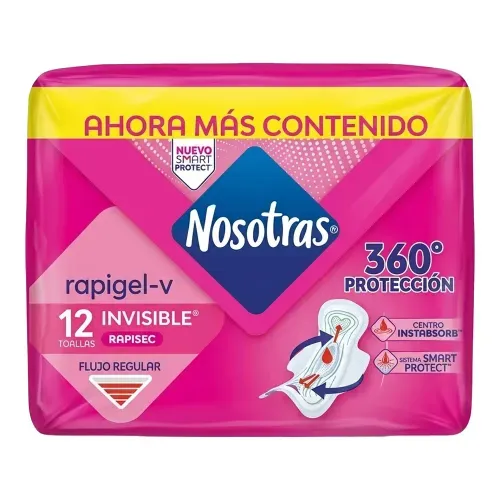 Toallas Nosotras Invisible Rapigel x 12 und