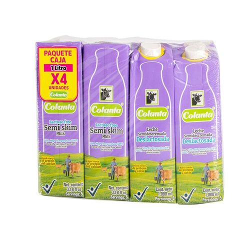 Leche Deslactosada Colanta Uht Tetra 4 und x 1000 ml c/u