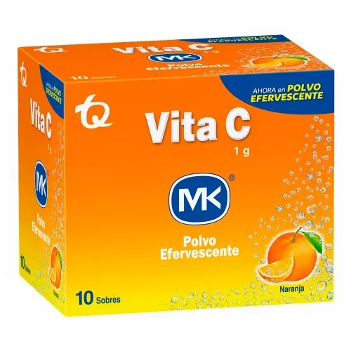 Vitamina C MK Efervescente Polvo Sabor Naranja x 10 und