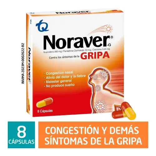 Noraver Gripa Capsulas x 8 und