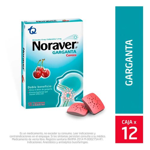 Noraver Cereza Pastillas x 12 und