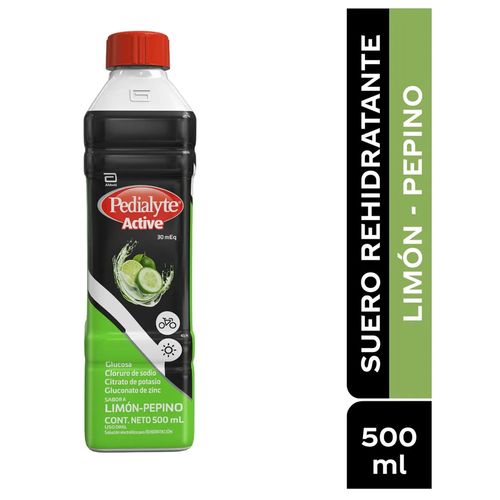 Suero Pedialyte Active 30 Meq Pepeino Limon x 500 ml