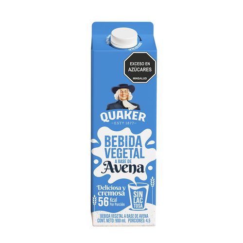 Bebida Vegetal Quaker Avena Sin Lactosa x 900 ml
