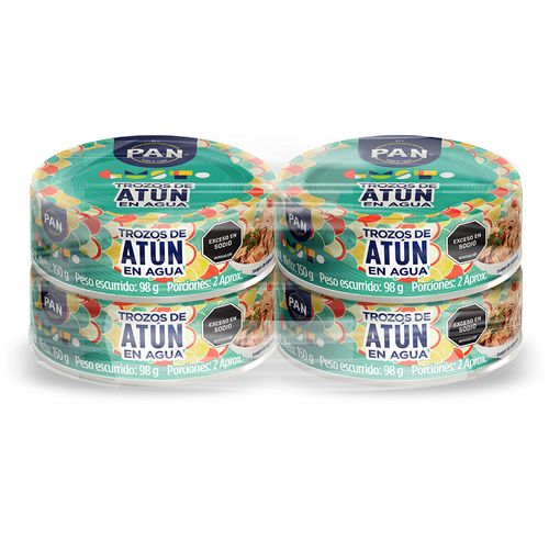 Atun Agua En Trozos Pan 4 und x 150 g c/u