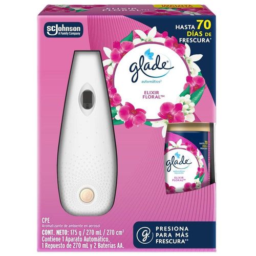 Glade Automatico Unidad + repuesto Elixir Floral x 175 g