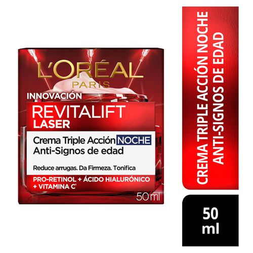Crema Loreal Revitalift Laser Noche x 50 ml