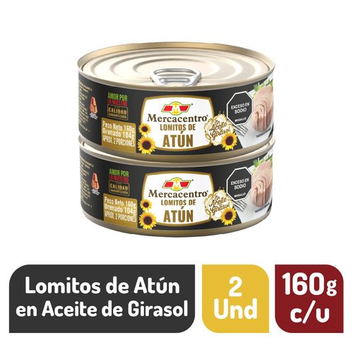 Atun Mercacentro En Aceite Girasol 2 und x 160 g c/u