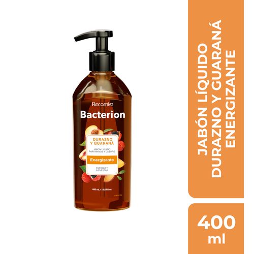 Jabon Bacterion Liquido Durazno Y Guarana Valvula x 400 ml