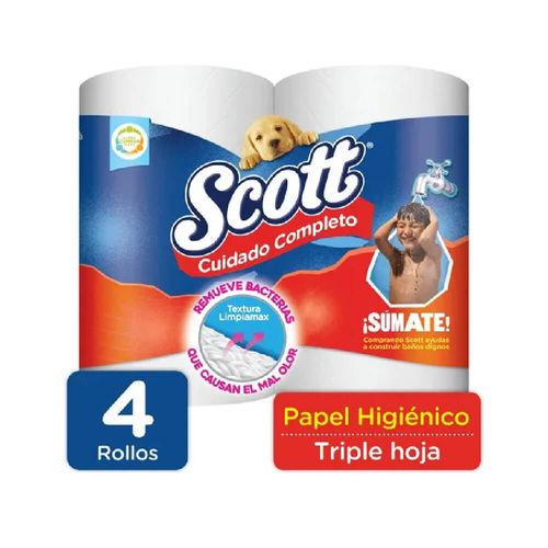 Papel Scott Cuiadado Completo Triple Hoja 4 und x 30 m c/u