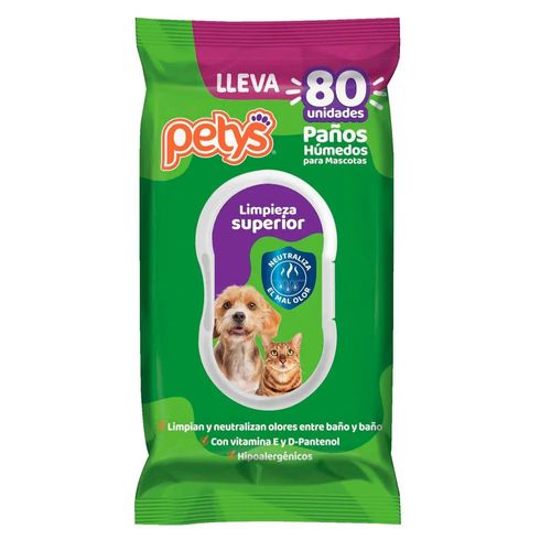 Panitos Humedos Petys Limpieza Superior x 80 und