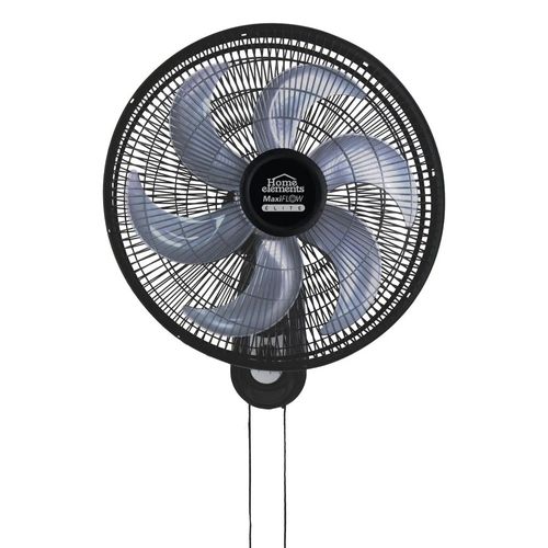 Ventilador Home Elements Pared Negro 18" Pulgadas Malla Plástica