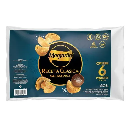 Papas Margarita Receta Clásica Natural 6 und x 38 g c/u