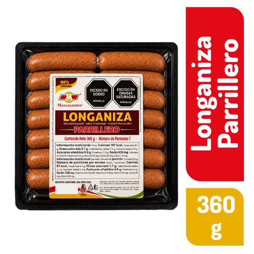 Longaniza Mercacentro Parrillero x 360 g
