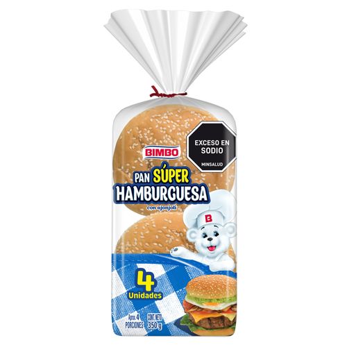 Pan Bimbo Súper Hamburguesa X4 und 350 g