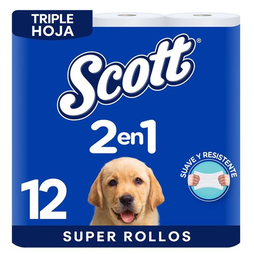 Papel Higiénico Scott 2 En 1 Jumbo 12 rollos x 29.4 m c/u