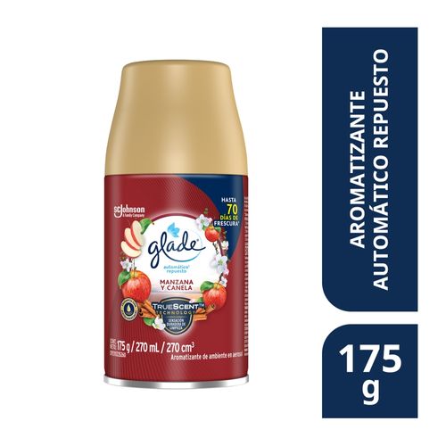 Glade Ambientador Automático En Aerosol Repuesto Manzana y Canela x 175 g