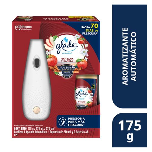 Glade Ambientador Automático En Aerosol Aparato Manzana y Canela x 175 g